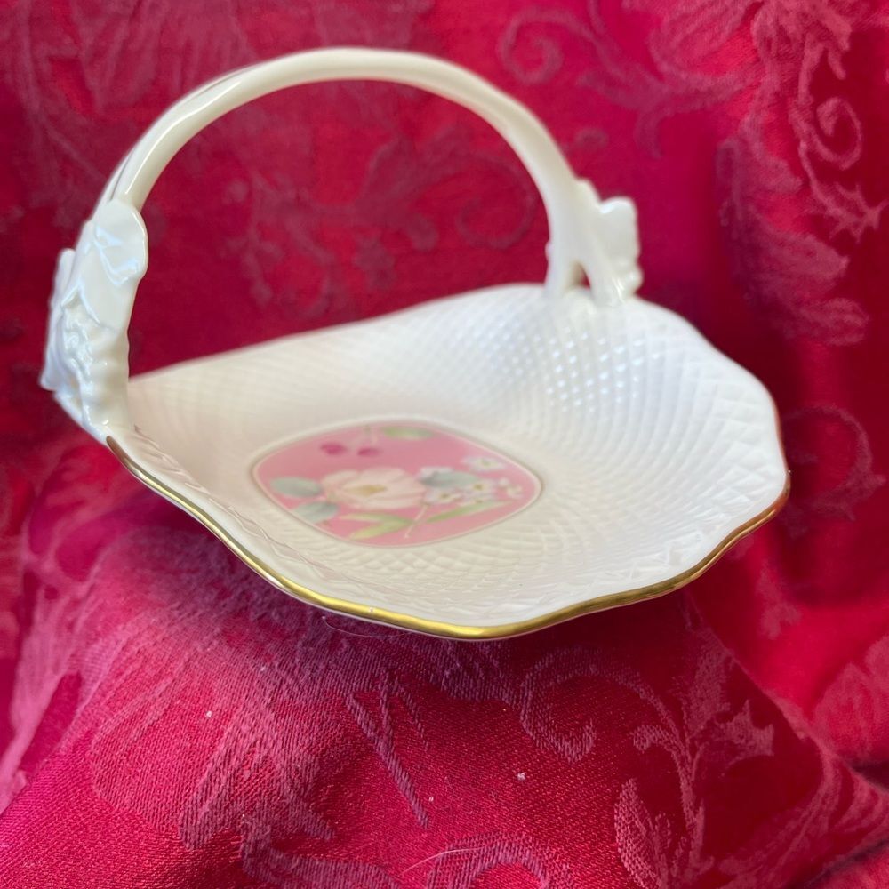 Vintage Mikasa Porcelain Basket Botanica Pink Made in Japan